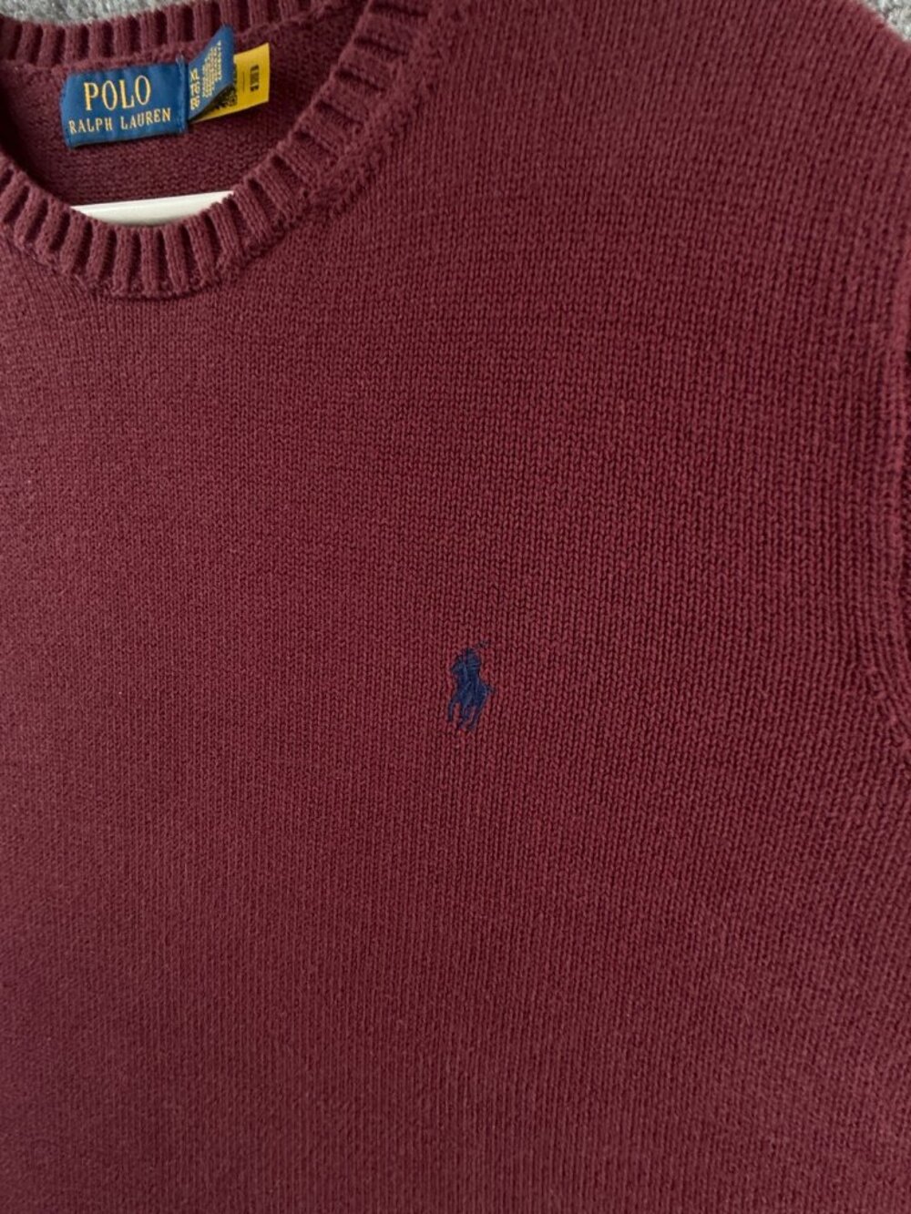 NWOT Polo Ralph Lauren Cotton Crewneck Sweater Red Wine XL Heavyweight Pullover - Picture 2 of 16